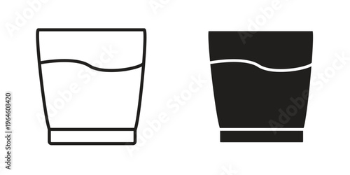 Half Glass icons Black symbol on transparent background. EPS10