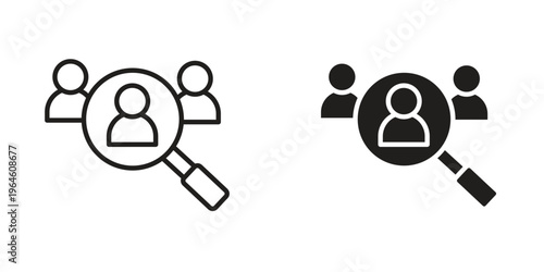 Hiring icons Black symbol on transparent background. EPS10