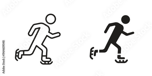 Ice skate icons Black symbol on transparent background. EPS10