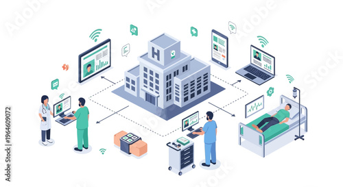 Smart Hospital Network: Digital Healthcare Ecosystem, Telemedicine, EHR, and Connected Patient Monitoring Technology