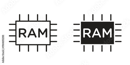 Memory icons Black symbol on transparent background. EPS10