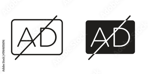 No audio description icons Black symbol on transparent background. EPS10