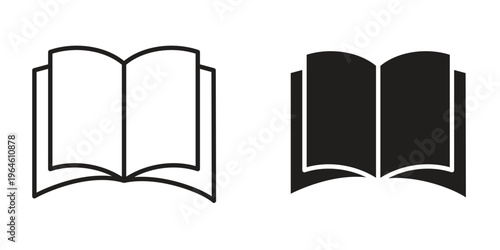 open book icons Black symbol on transparent background. EPS10