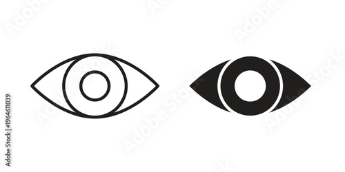Eyes icons vector silhouette set. thin line icon pack.