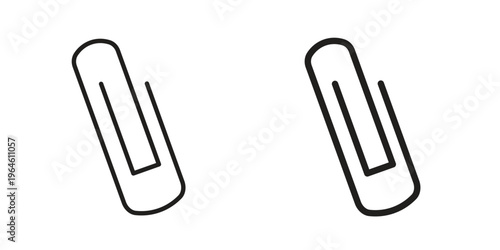 Paperclip icons Black symbol on transparent background. EPS10