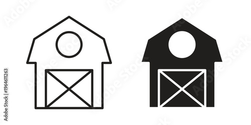 Farm icons vector silhouette set. thin line icon pack.