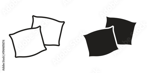 Pillow icons Black symbol on transparent background. EPS10