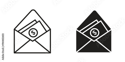 Salary icons Black symbol on transparent background. EPS10