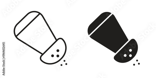 Salt shaker icons Black symbol on transparent background. EPS10
