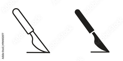 Foto Scalpel path icons Black symbol on transparent background. EPS10