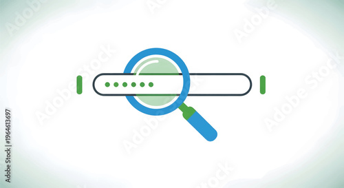 Search bar input field magnifying glass icon searching password input secure login website interface research tool.