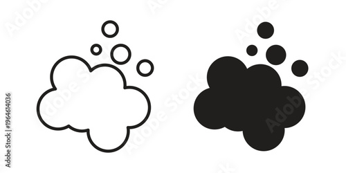 Foam icons vector silhouette set. thin line icon pack.