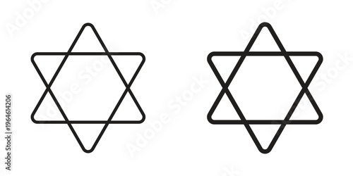 Star of David icons Black symbol on transparent background. EPS10
