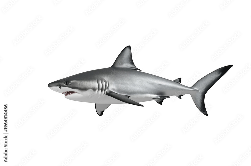 Obraz premium White shark swimming with open mouth