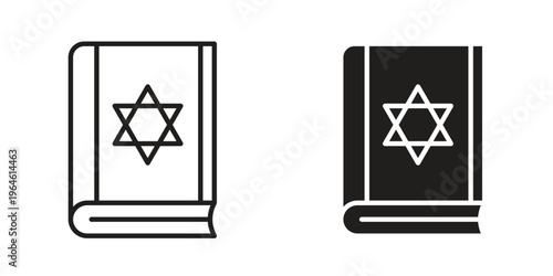 Tanakh book icons Black symbol on transparent background. EPS10