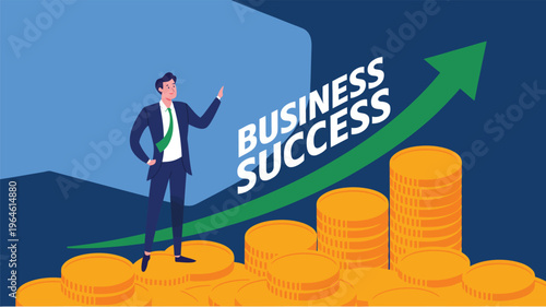 business man and graph