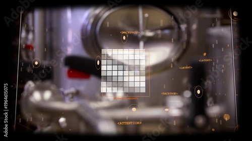 Camera dollying, HUD grid scanning pipework, tagging valves and hatch for plant inspection