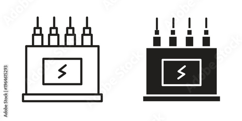 Transformer icons Black symbol on transparent background. EPS10