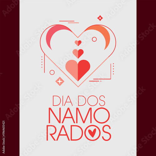 A heart with the words dia dos namorados