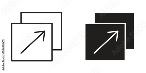 Window Maximize icons Black symbol on transparent background. EPS10