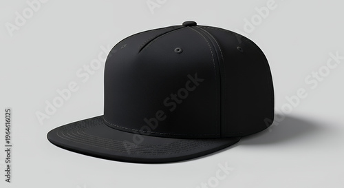 Black snapback cap mockup on a grey background hat mockup mockup cap hat template fashion clothing baseball front sport isolated blank