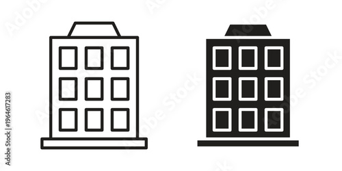 hotel icons vector silhouette set. thin line icon pack.