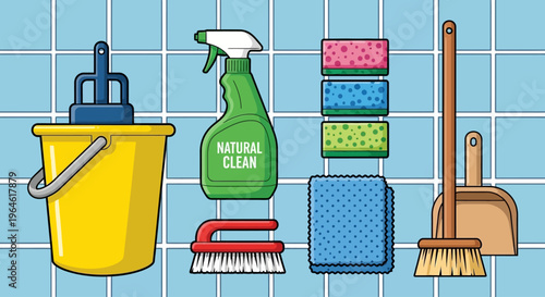 Comprehensive Set of Cleaning Supplies to Tackle Household Chores and Maintain a Fresh Living Space