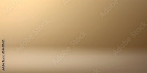 Abstract gold gradient studio background with smooth surface, luxury minimal design and elegant horizon backdrop
