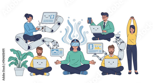 AI Assisted Lifestyle: Human-Robot Collaboration, Virtual Reality & Work-Life Balance