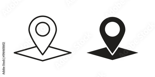 Land layer location icons vector silhouette set. thin line icon pack.