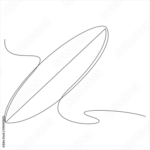 Surfing boards continuous one line drawing vector illustration