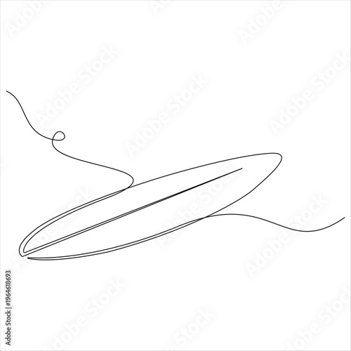 Surfing boards continuous one line drawing vector illustration