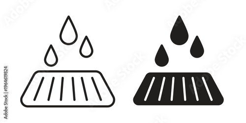 Manhole icons vector silhouette set. thin line icon pack.