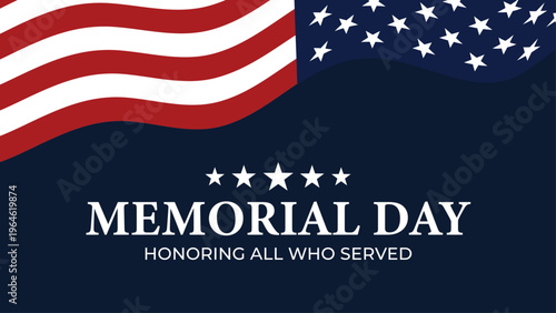 Memorial Day patriotic background illustration America Honoring All Who Served