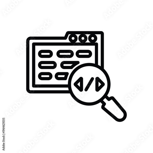 Code magnifying search Icon