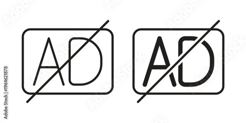 No audio description icons vector silhouette set. thin line icon pack.