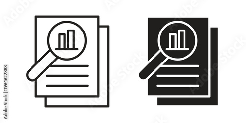 Overview icons vector silhouette set. thin line icon pack.