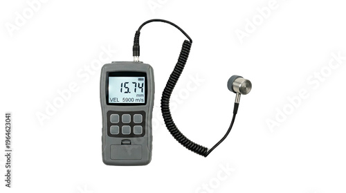 Ultrasonic thickness gauge NDT tool isolated on white background