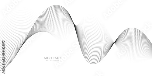 abstract creative black white blend wave line for banner poster.