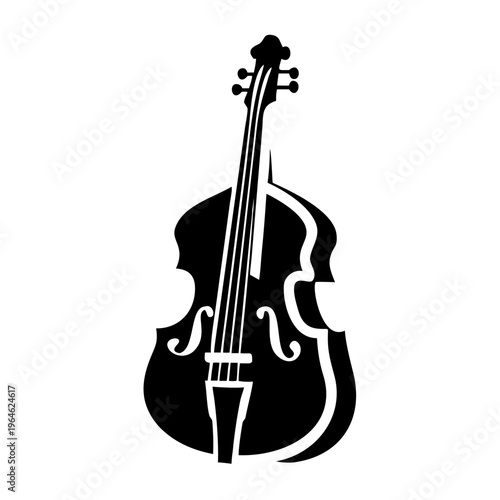double bass icon silhouette illustration for music instrument orchestral and performance design