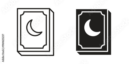 Quran book icons vector silhouette set. thin line icon pack.
