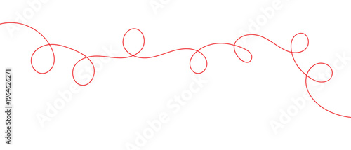 abstract creative red thread line design for banner background.