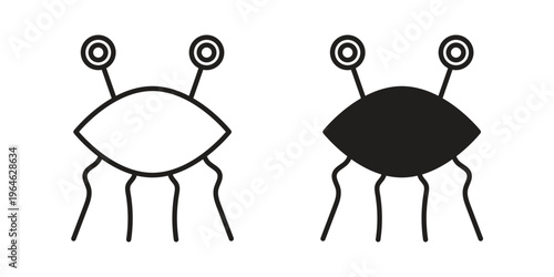 Canvastavla Spaghetti Monster Flying icons vector silhouette set