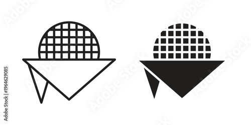 Stroopwafel icons vector silhouette set. thin line icon pack.