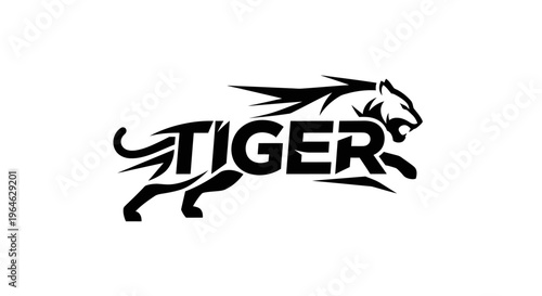 Dynamic Tiger Logo Design with Stylized Text.