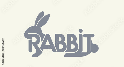 Creative Rabbit Logo Design with Integrated Typography.