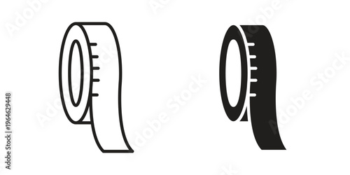 Tape icons vector silhouette set. thin line icon pack.