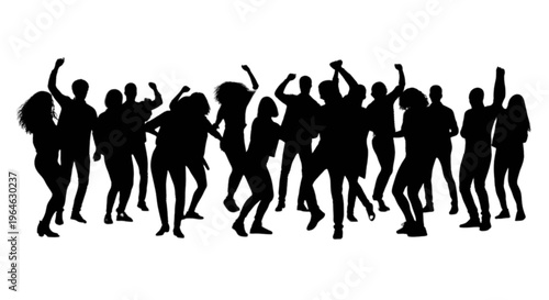 Bilde på lerret Group of people celebrating with arms raised in unison