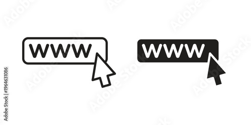 Url icons vector silhouette set. thin line icon pack.