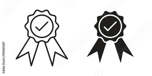 Warranty icons vector silhouette set. thin line icon pack.